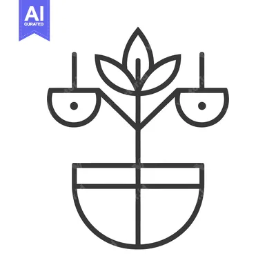 Aset premium populer: Line Art Illustration of a Plant with Two Fruits in a Pot