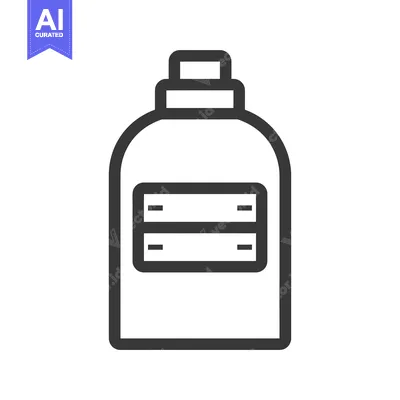 Aset premium populer: Line Art Illustration of a Plastic Bottle with a Label