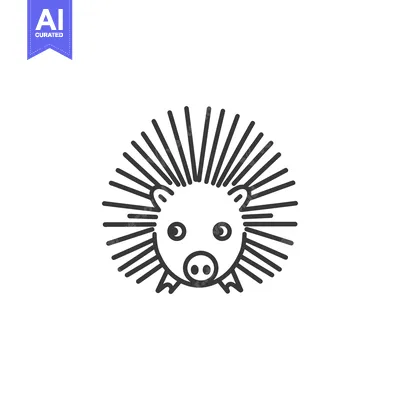 Aset premium populer: Line Art Illustration of a Porcupine's Head