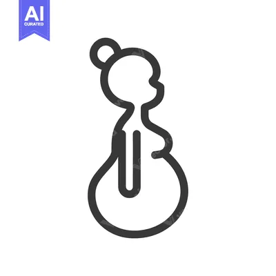 Aset premium populer: Line art illustration of a pregnant woman in profile