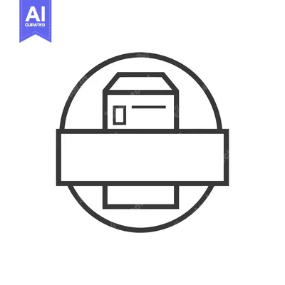 Line Art Illustration of a Printer with Paper Inside
