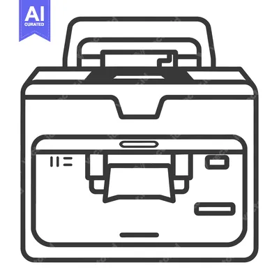Aset premium populer: Line Art Illustration of a Printer with Paper Tray