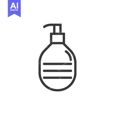 Aset desain premium: Line Art Illustration of a Pump Bottle