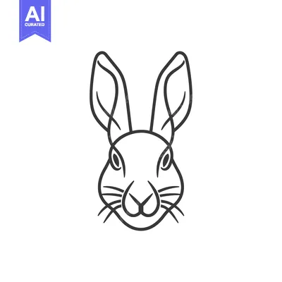 Aset premium populer: Line Art Illustration of a Rabbit's Face