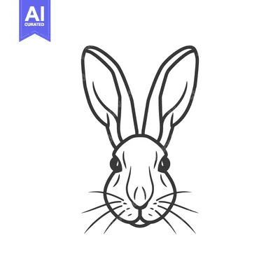 Aset premium populer: Line Art Illustration of a Rabbit's Face