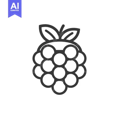 Popular premium asset: Line art illustration of a raspberry with leaves