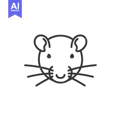 Aset premium populer: Line art illustration of a rat's face