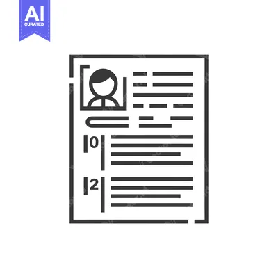 Aset desain premium: Line Art Illustration of a Resume or Curriculum Vitae
