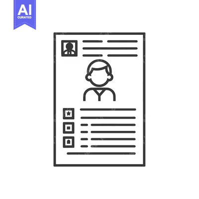 Premium design asset: Line art illustration of a resume or curriculum vitae