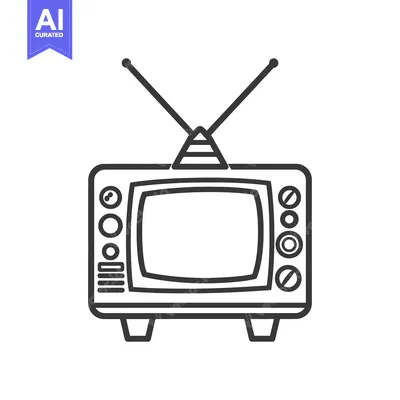 Aset premium populer: Line Art Illustration of a Retro Television Set with Antenna