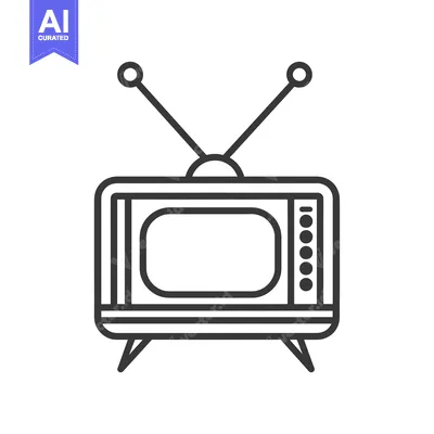 Aset premium populer: Line Art Illustration of a Retro Television with Antenna