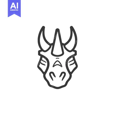 Aset premium populer: Line Art Illustration of a Rhinoceros Head