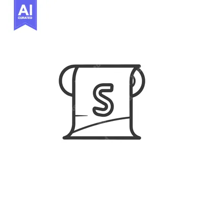 Aset desain premium: Line art illustration of a roll of fabric with a size label