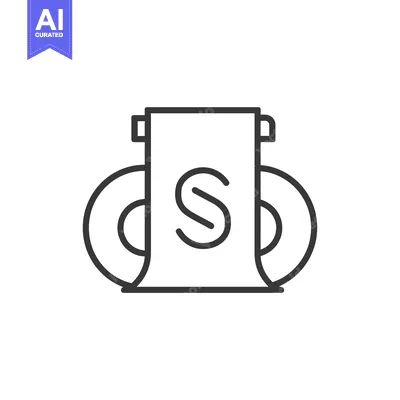 Popular premium asset: Line art illustration of a roll of tape with an "S"