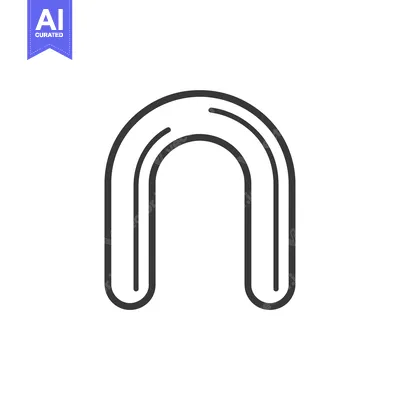 Aset premium populer: Line Art Illustration of a Rounded U-Shape