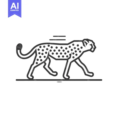 Aset premium populer: Line Art Illustration of a Running Cheetah