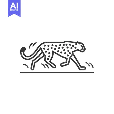 Popular premium asset: Line Art Illustration of a Running Cheetah