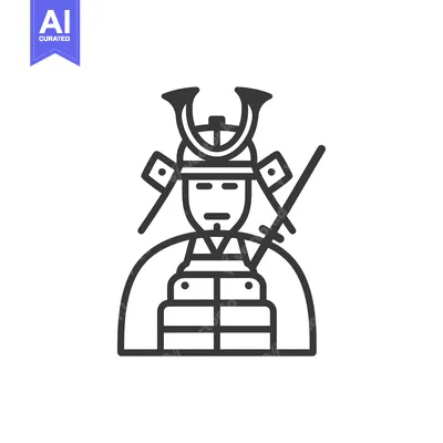 Popular premium asset: Line art illustration of a samurai warrior in armor