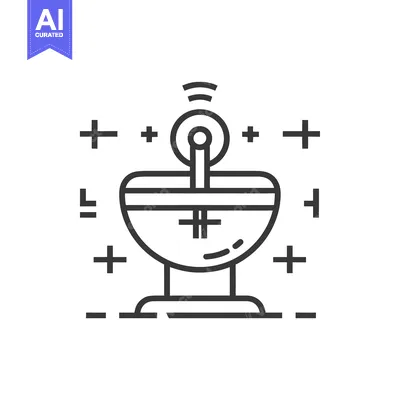 Aset premium populer: Line Art Illustration of a Satellite Dish with a Signal Icon