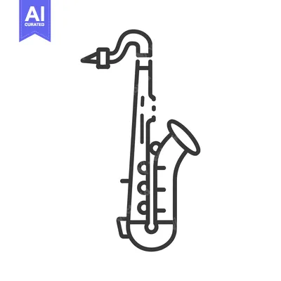 Aset premium populer: Line Art Illustration of a Saxophone