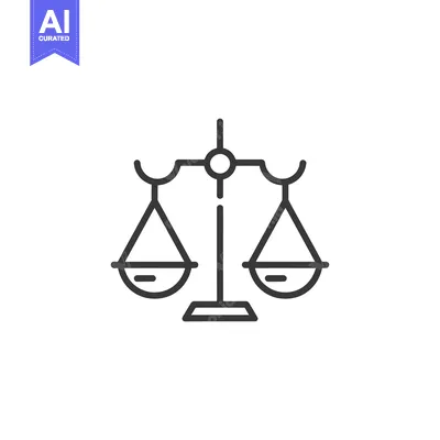 Aset premium populer: Line art illustration of a scale with two balanced pans