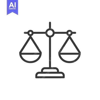 Aset premium populer: Line art illustration of a scale with two equal sides