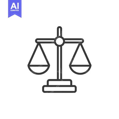 Aset premium populer: Line art illustration of a scale with two pans