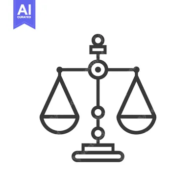 Aset desain premium: Line art illustration of a scale with two pans