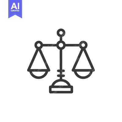 Aset desain premium: Line Art Illustration of a Scale with Two Pans
