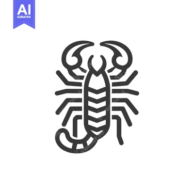 Popular premium asset: Line Art Illustration of a Scorpion with a Striped Tail