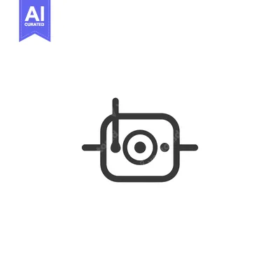 Aset desain premium: Line Art Illustration of a Security Camera with an Antenna