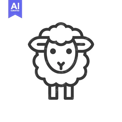 Popular premium asset: Line Art Illustration of a Sheep with Fluffy Wool