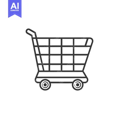 Aset premium populer: Line Art Illustration of a Shopping Cart