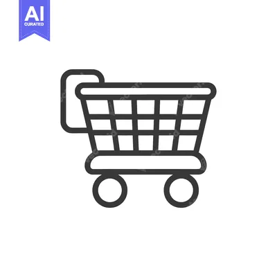 Premium design asset: Line art illustration of a shopping cart