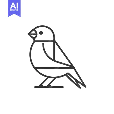 Aset premium populer: Line art illustration of a simple bird design