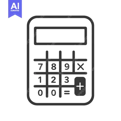 Line art illustration of a simple calculator