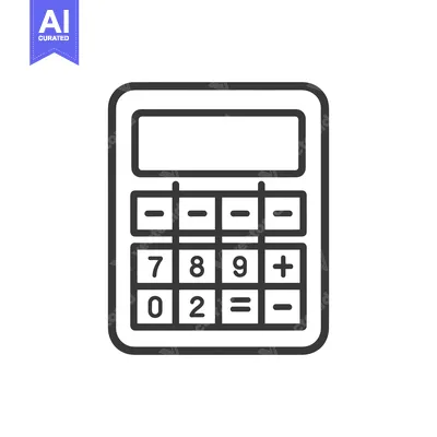 Premium design asset: Line Art Illustration of a Simple Calculator