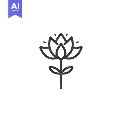 Popular premium asset: Line art illustration of a simple flower with petals and stem