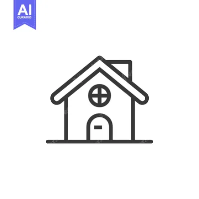 Aset premium populer: Line art illustration of a simple house with a window and door