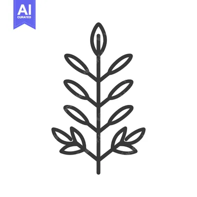 Popular premium asset: Line art illustration of a simple plant with leaves