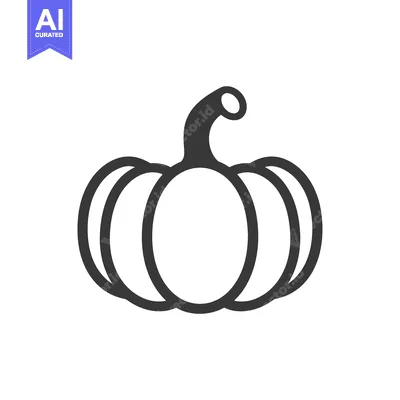 Aset desain premium: Line Art Illustration of a Simple Pumpkin