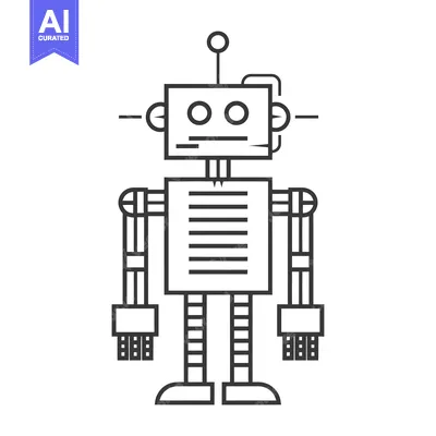 Popular premium asset: Line Art Illustration of a Simple Robot