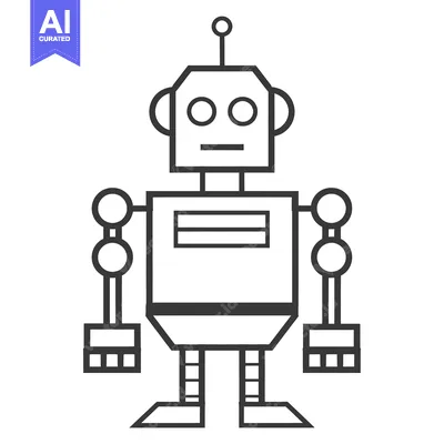 Popular premium asset: Line Art Illustration of a Simple Robot