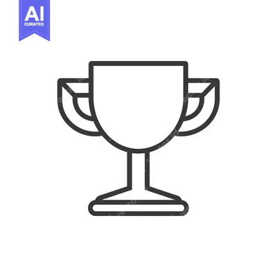 Aset premium populer: Line art illustration of a simple trophy cup