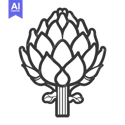 Aset premium populer: Line art illustration of a single artichoke