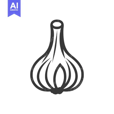 Aset premium populer: Line art illustration of a single clove of garlic