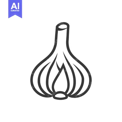 Premium design asset: Line Art Illustration of a Single Garlic Bulb