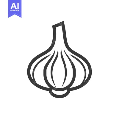 Aset premium populer: Line art illustration of a single garlic bulb