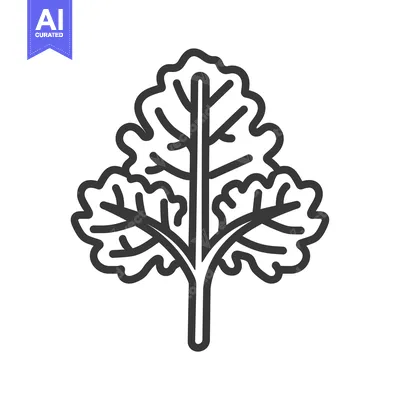 Premium design asset: Line Art Illustration of a Single Green Leaf