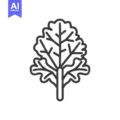 Premium design asset: Line Art Illustration of a Single Green Leaf with a Stem